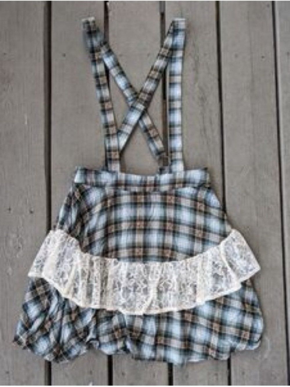 Hot Topic plaid mini skirt w/suspenders Size Latge